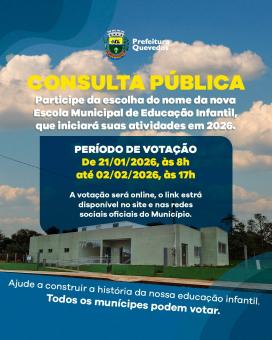 EDITAL DE CONSULTA PÚBLICA 01/2026 Seleção de nome para EMEI